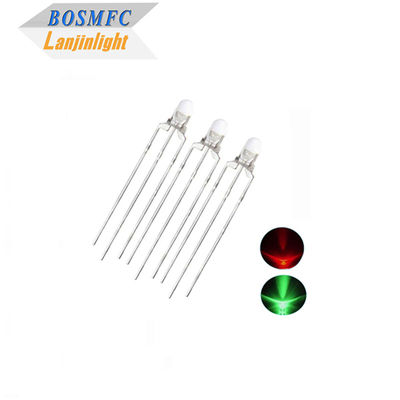 バイカラー 3mm Through Hole LED 多機能 20mA 赤と緑の光
