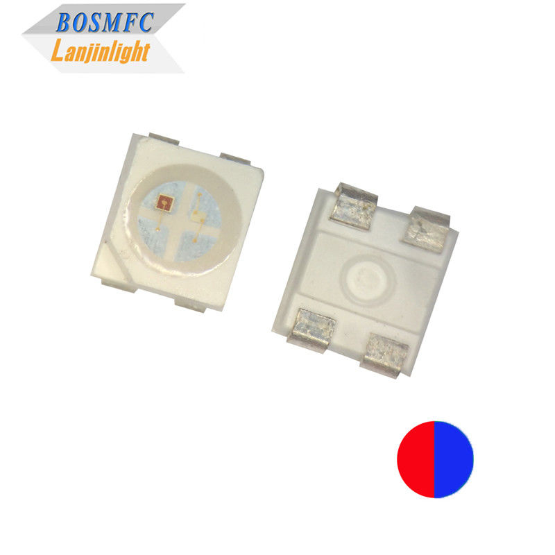 20mA バイカラー PLCC4 3528 SMD LEDチップ 1.9mm 厚さ 赤と青色 4ピン